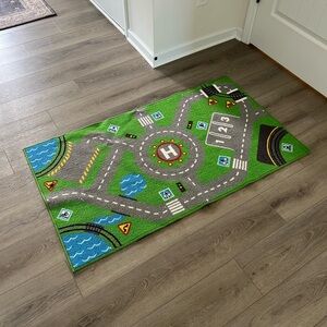 Kids Play Mat with Road and Water Design